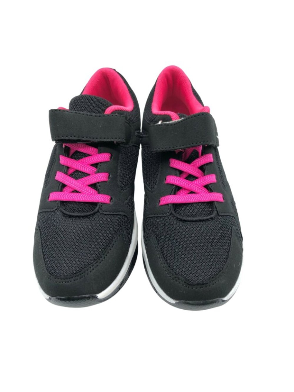 Fashion Womens Sneakers Running Shoes Mesh Hook & Loop Black Pink Size 5.5 - Picture 2 of 5